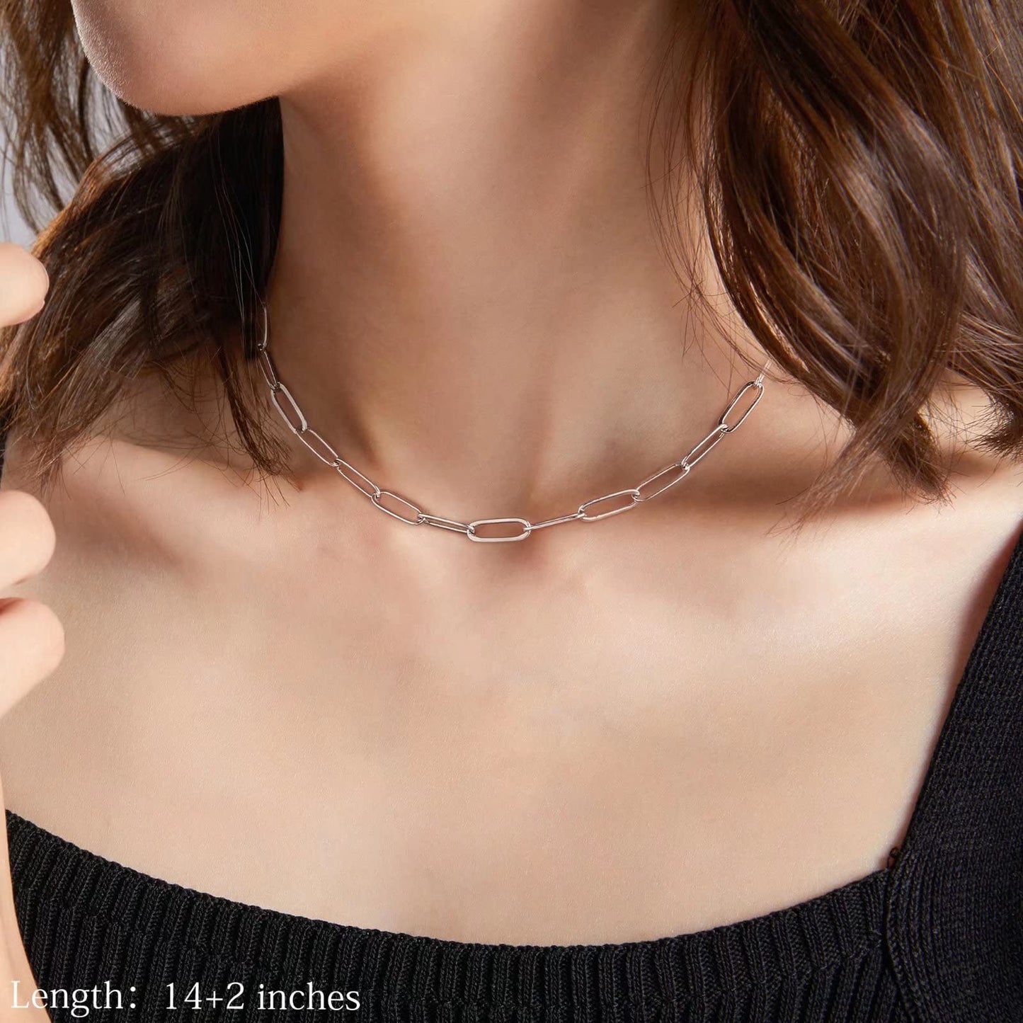 Yoosteel Layered Initial Necklaces for Women Trendy - 14K Gold-Plated Dainty Layering Paperclip Chain Coin Initial Necklace Jewelry Gifts for Women Mom Wife Teen Girls