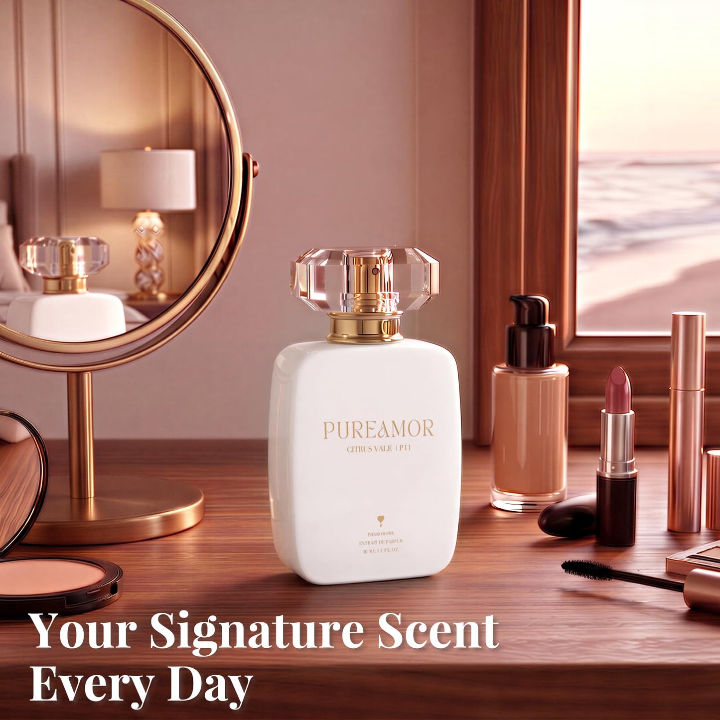 PUREAMOR Pheromone Perfume for Women, Moonlight Mellow Extrait de Parfum - Long Lasting Sweet Floral Gourmand Scent, 30% High Concentration, Full Size Fragrance Spray, 1.0 oz / 30 ml