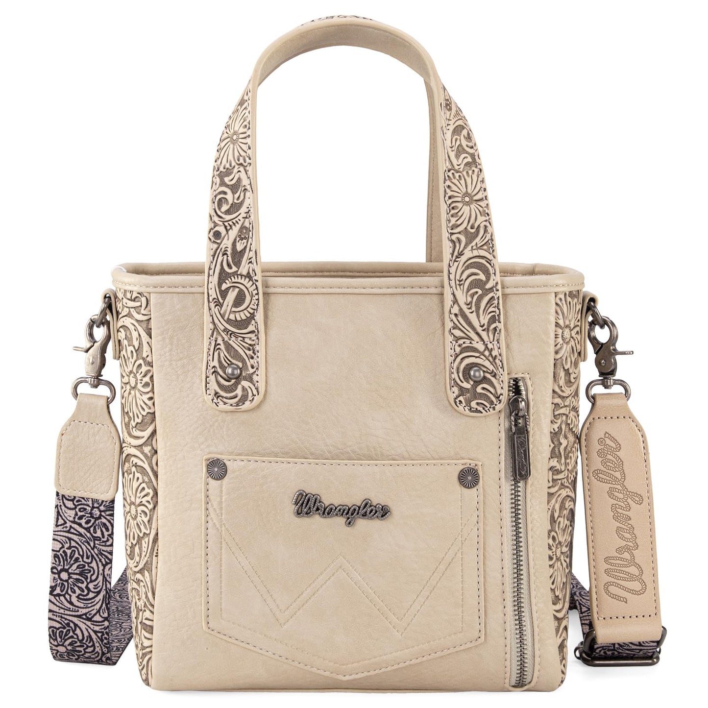 Montana West Wrangler Cowhide Tote Bag for Women Western Tooling Handbag Leather Fringing with Turquoise Stone Concho