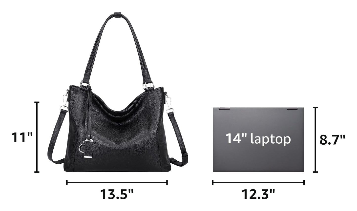 Over Earth Genuine Leather Purses for Women Large Hobo Bags Lady Shoulder Handbags with Detachable Strap