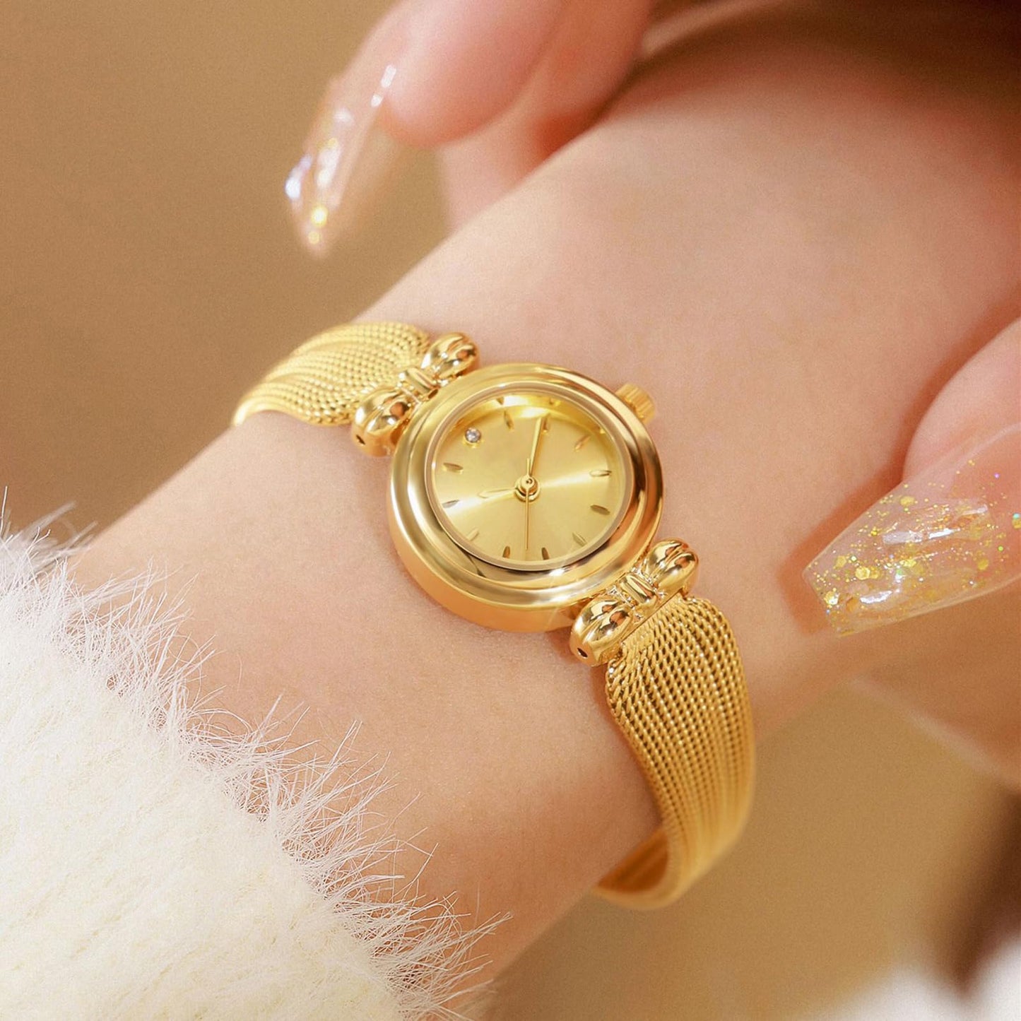 BESTKANG Fashion Simple Women's Quartz Watch Stainless Steel Mesh Strap Elegant Ladies Wrist Watch