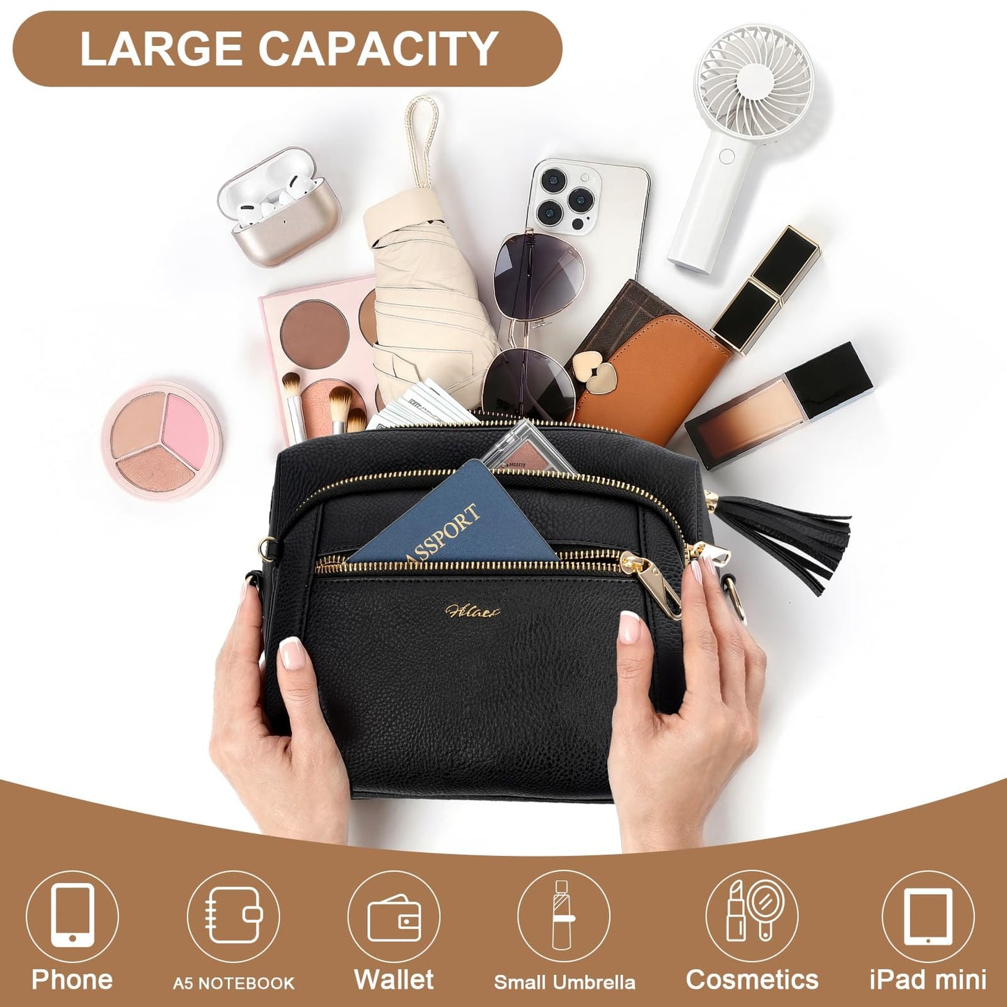 Checkered Crossbody Bag Anti Theft Spacious Bum Bags for Women Nylon Fanny Packs Lightweight Purse Wallet for Travel