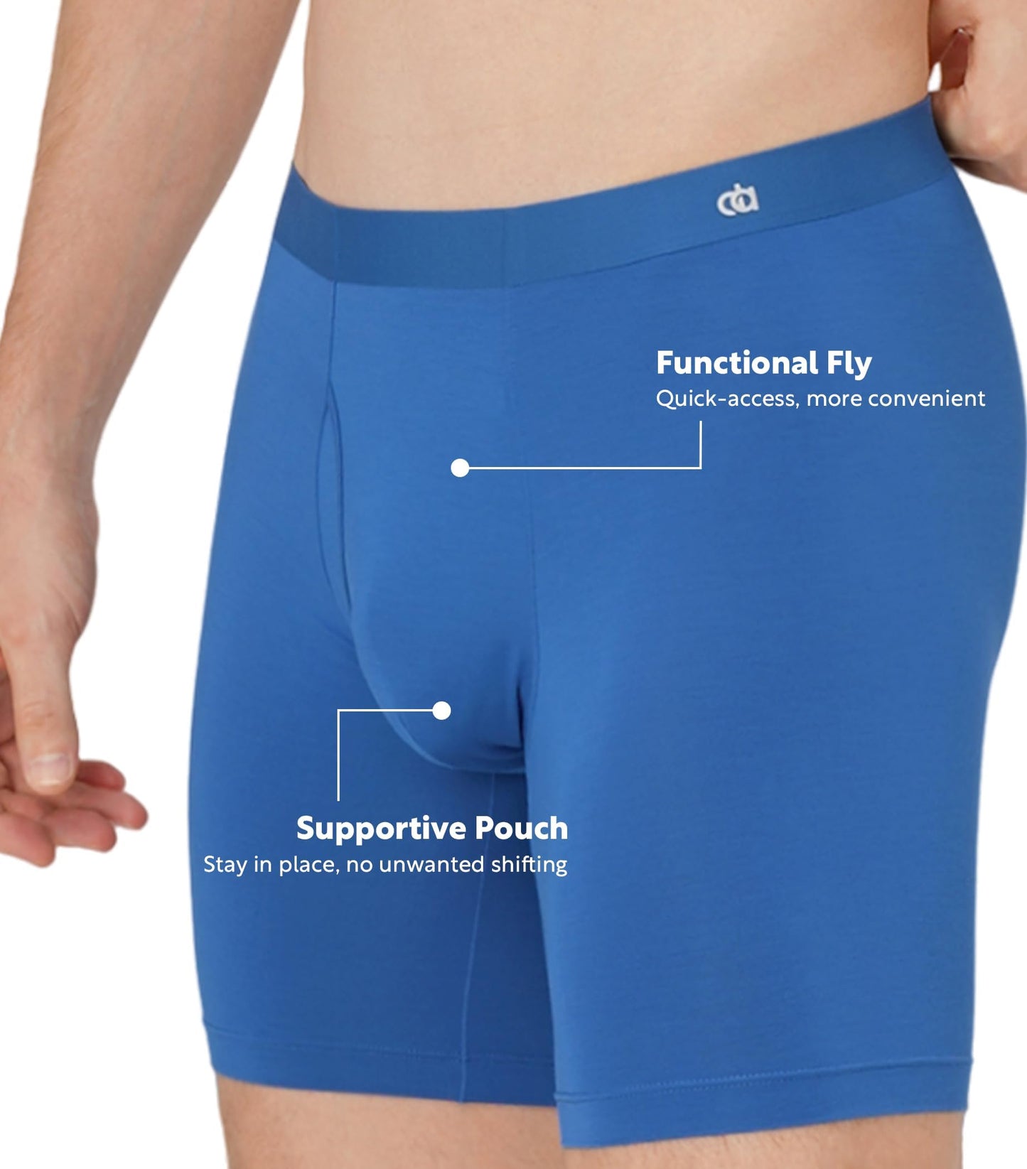 DAVID ARCHY Men's Ultra Soft Underwear Modal Boxer Briefs Slim Fit 6.5" | Second Skin Fabric Breathable, Smooth Low-Profile Waistband, Easy Access Side Fly, Tagless Anti Chafing for All-day Comfort
