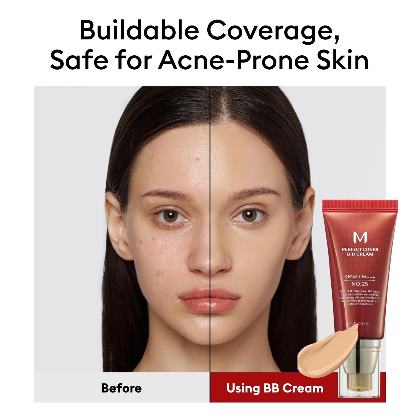 MISSHA M Perfect Cover BB Cream No.23 Natural Beige -Light/Medium with Cool/Neutral Undertone SPF 42 PA +++ 1.69 Fl Oz - Tinted Moisturizer for face with SPF