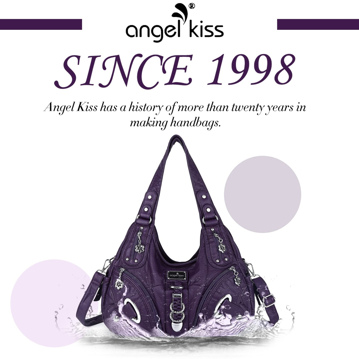 Angelkiss Hobo Purses and handbags for Women Satchel Handbag Women Purses Large Daily Shoulder Bags