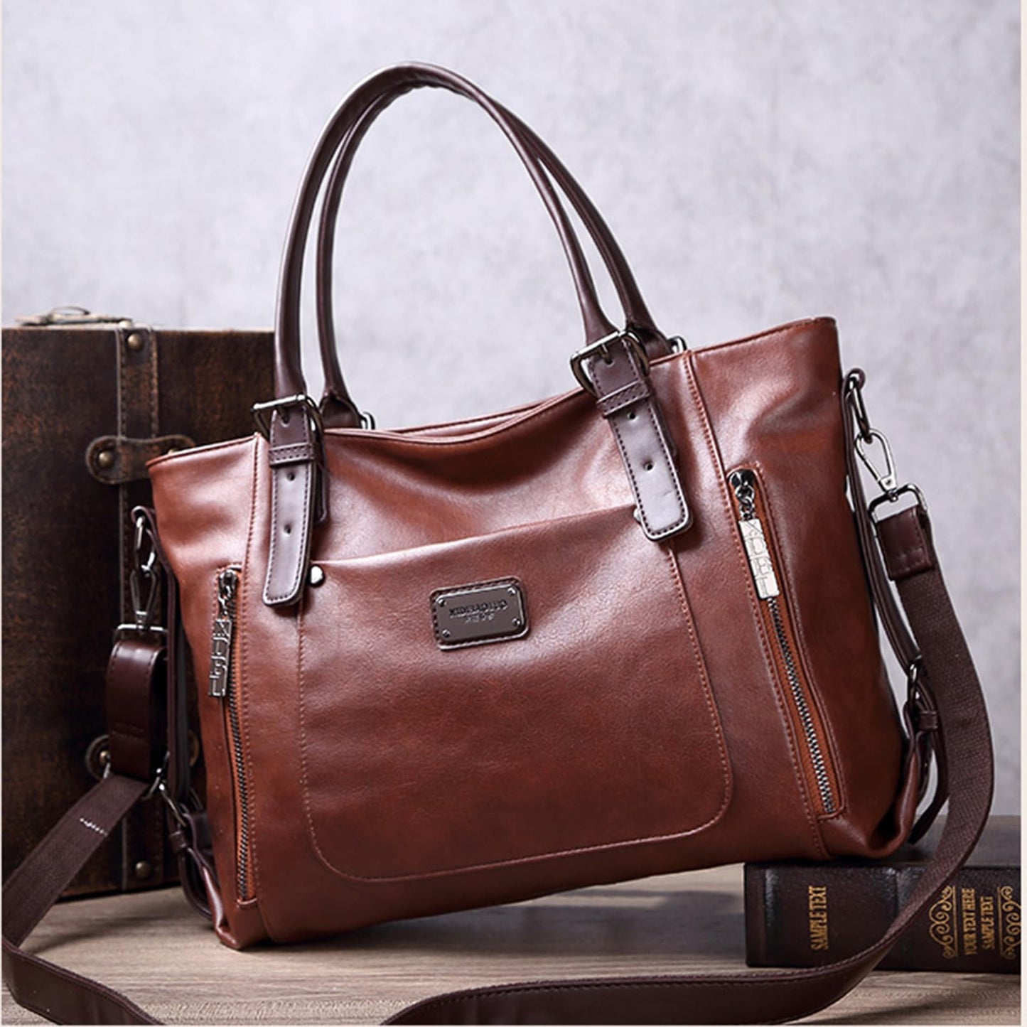 Handbags and Purses for women Vegan Leather Tote Bag for Women Satchel Shoulder Bags Travel Purse with Compartments