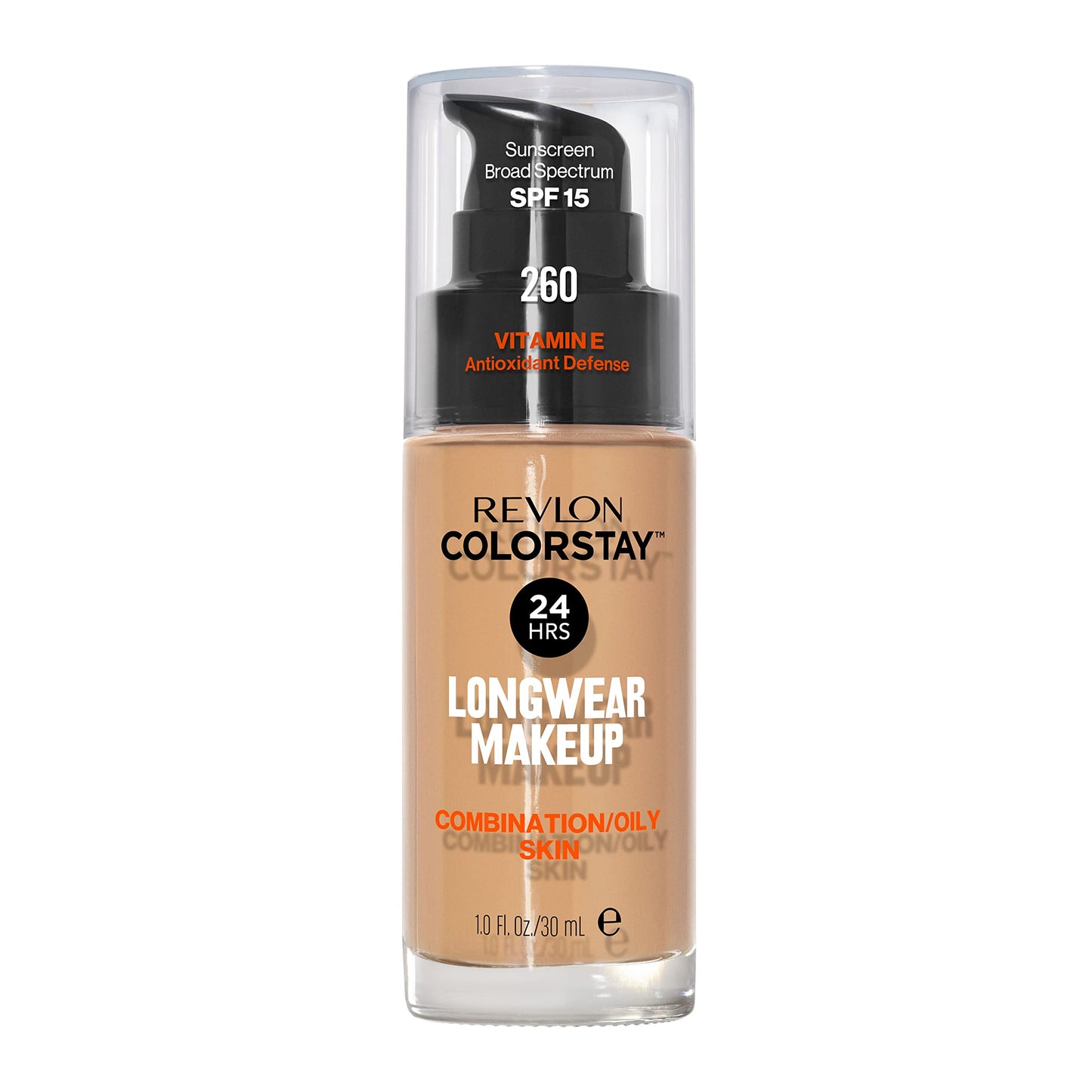 Revlon Liquid Foundation, ColorStay Face Makeup for Combination & Oily Skin, SPF 15, Medium-Full Coverage with Matte Finish, 180 Sand Beige, 1 Fl Oz