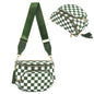 Checkered Crossbody Bag Anti Theft Spacious Bum Bags for Women Nylon Fanny Packs Lightweight Purse Wallet for Travel