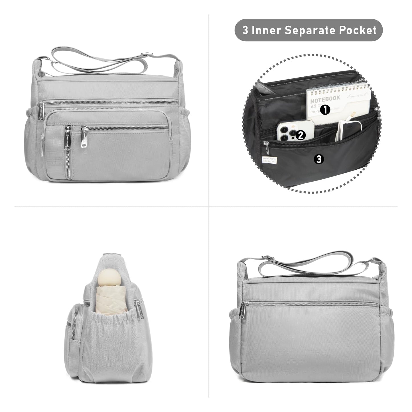 NPBAG Crossbody Bag for Women, Shoulder Purse Handbag Messenger Bag, Trendy Pocketbooks, Waterproof and Multi-Pockets