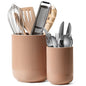 LE TAUCI Utensil Holder, 7.3"+5.4" Ceramic Cooking Tool Crocks for Countertop, Large Utensil Organizer for Kitchen Counter, Morden Kitchen Decor for Spatula and Flatware, Set of 2