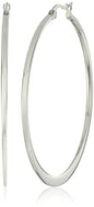 Amazon Essentials Gold Plated or Stainless Steel Flattened Hoop Earrings