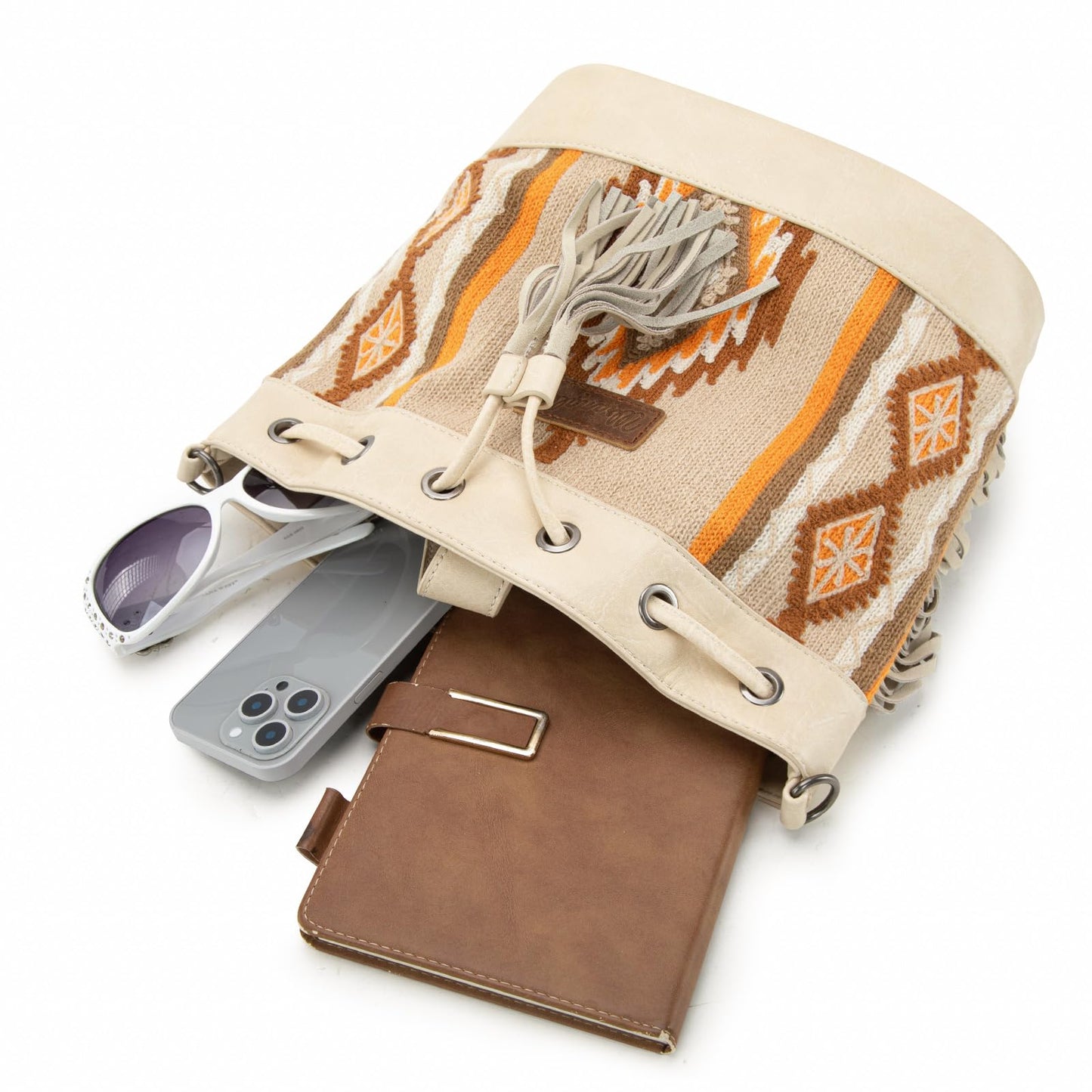 Wrangler Hobo Bags for Women Designer Aztec Bucket Purses Western Tapestry Shoulder Handbags