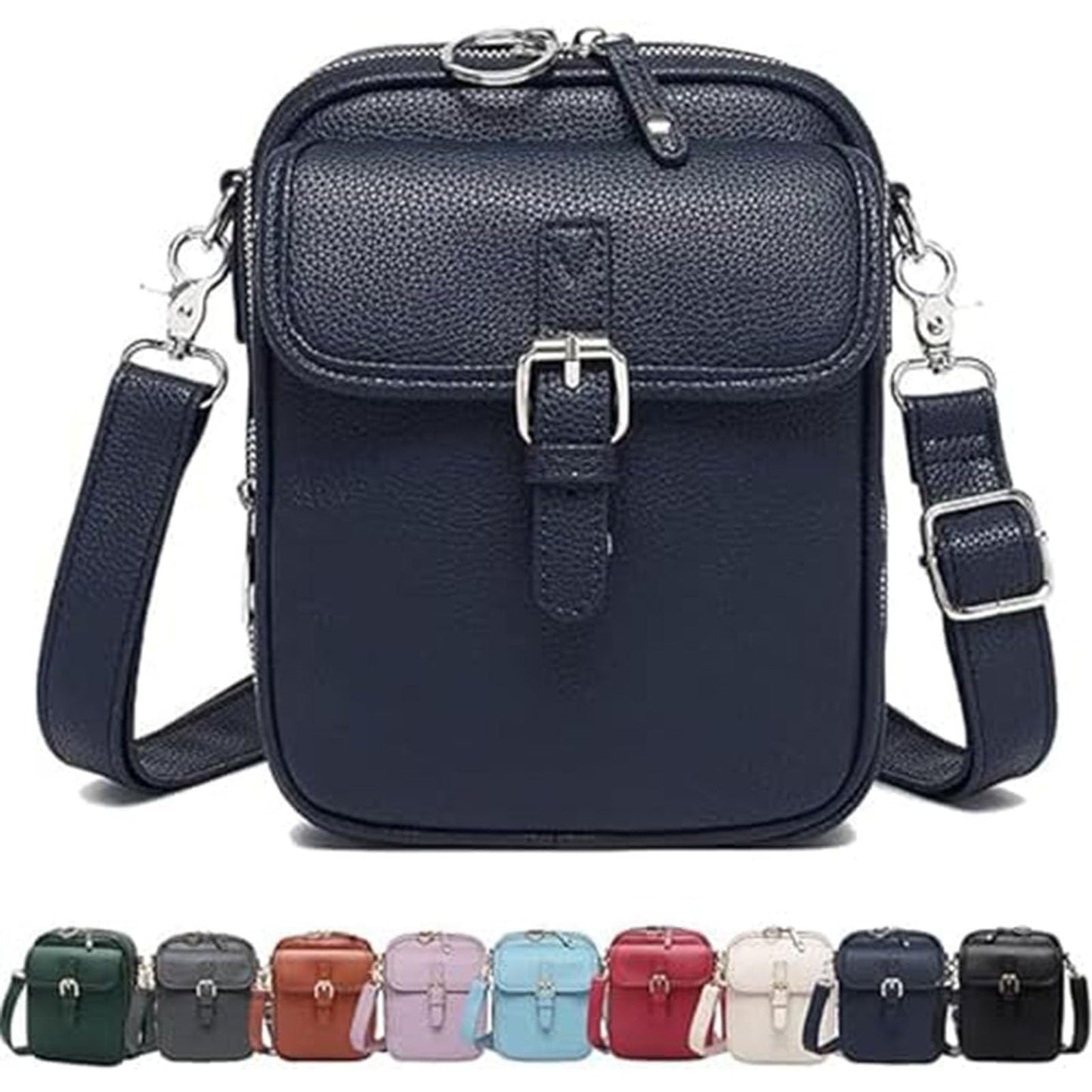 Leather Crossbody Bag for Women,Anti-Theft Messenger Bag with Large Capacity,Built-in Purse Card Slots Shoulder Sling Bag