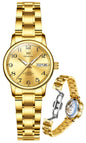 OLEVS Watch Women Luxury Dainty Vintage Square/Round Small Watches for Women Waterproof Stainless Steel Analog Women's Watches with Day Date Fashion Dress Easy Read Female Watch Reloj para Mujer