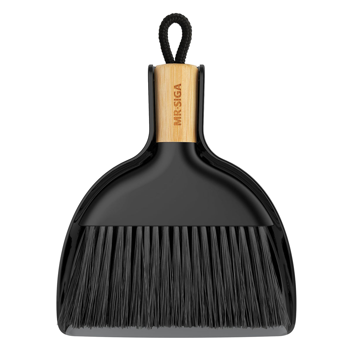 MR.SIGA Mini Dustpan and Brush Set, Portable Cleaning Brush and Dustpan Combo with Bamboo Handle, 1 Set