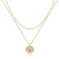 MEVECCO Layered Heart Necklace Pendant Handmade 18k Gold Plated Dainty Gold Choker Arrow Bar Layering Long Necklace for Women