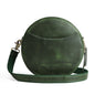 S-ZONE Leather Crossbody Bags for Women Circle Shoulder Round Purse Travel | Top Grain Leather, Keychain, Designer Handbag, Vintage, Multi Pockets, Detachable Strap, Eveyday Outing