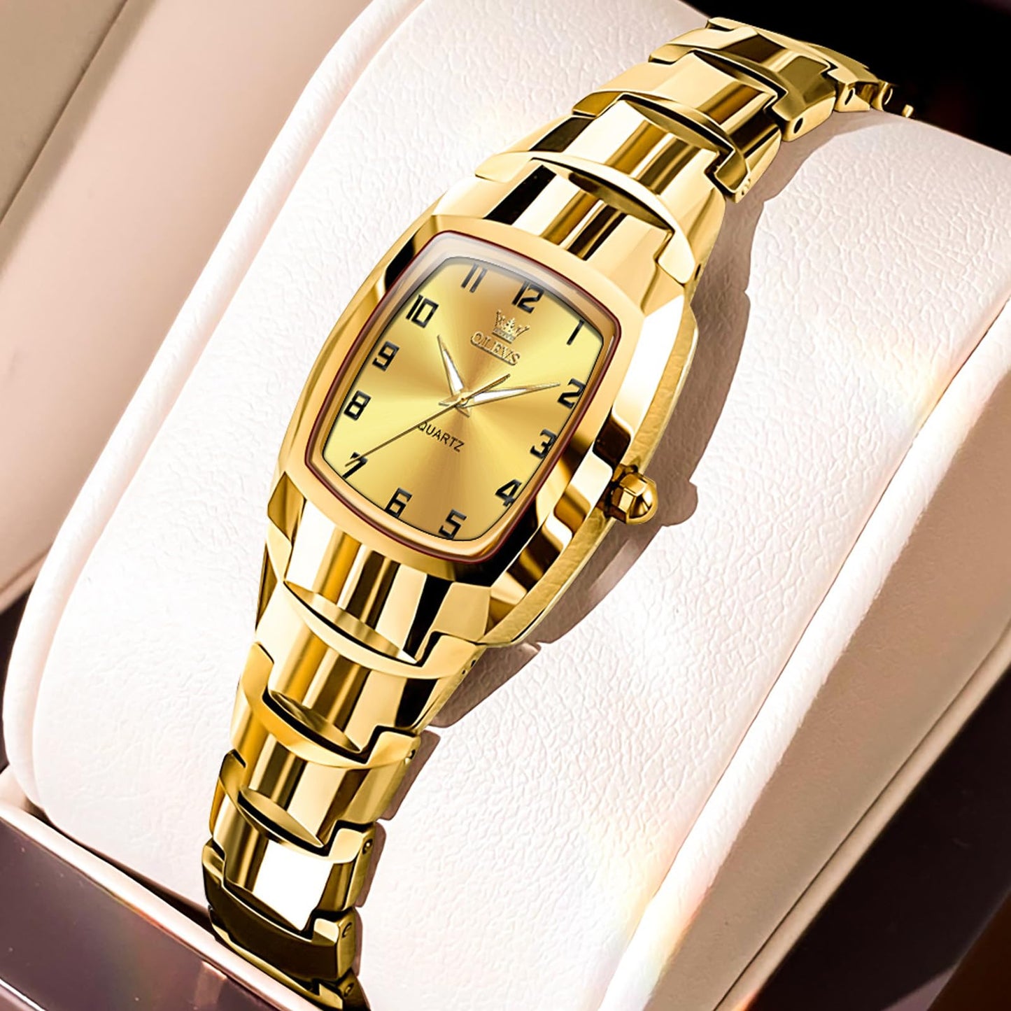 OLEVS Watch Women Luxury Dainty Vintage Square/Round Small Watches for Women Waterproof Stainless Steel Analog Women's Watches with Day Date Fashion Dress Easy Read Female Watch Reloj para Mujer