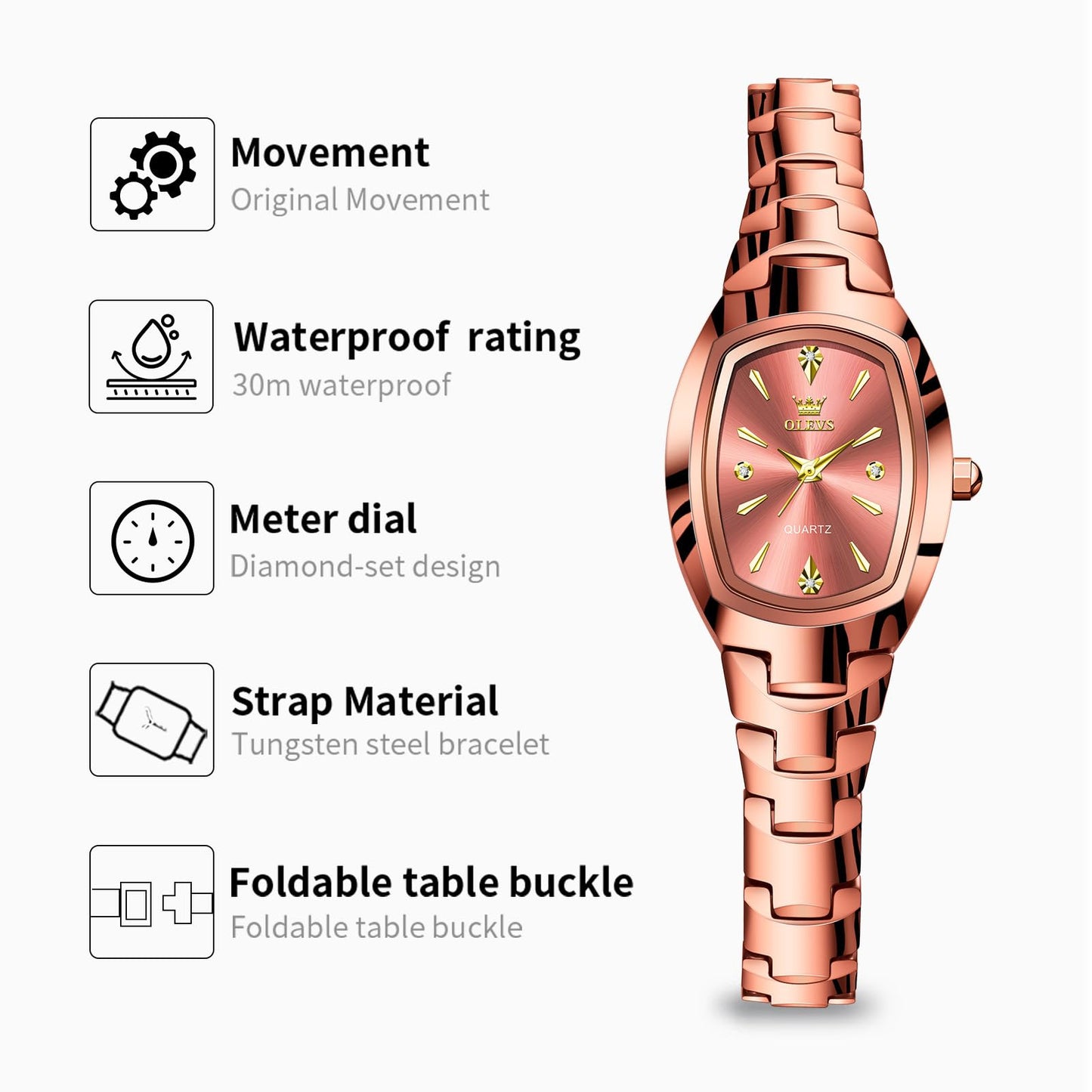 OLEVS Women's Luxury Elegant Watch, Fashion Waterproof Ladies Dress Watch, Stainless Steel Gold Silver Watches for Women, Small Wrist with Day Date, Ideal for Gift Daily Wear