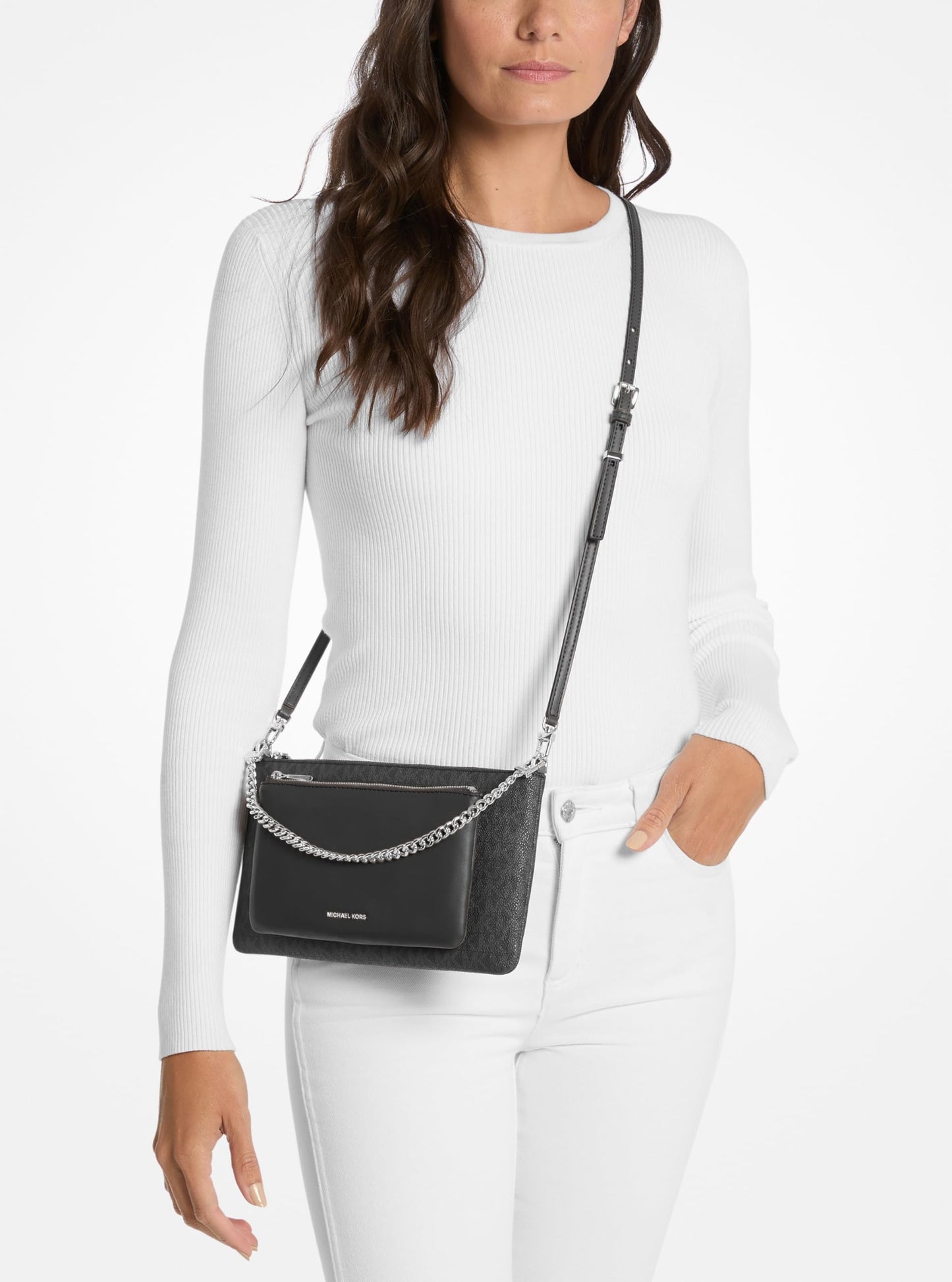 Michael Kors Jet Set Medium Pocket Convertible Crossbody Bag