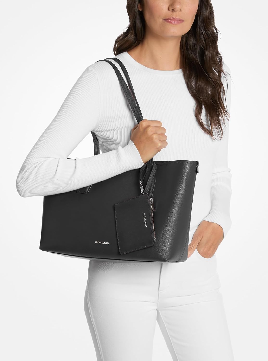 Michael Kors Women's Charlie Medium Tote With Zmall Zip Case