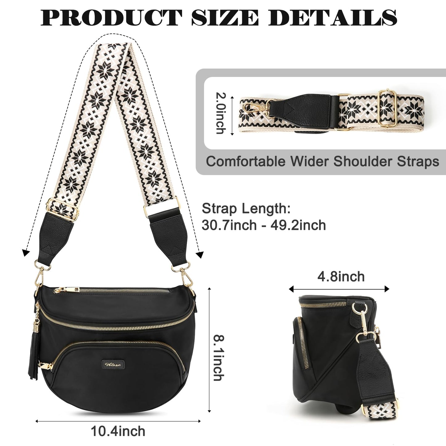 Checkered Crossbody Bag Anti Theft Spacious Bum Bags for Women Nylon Fanny Packs Lightweight Purse Wallet for Travel