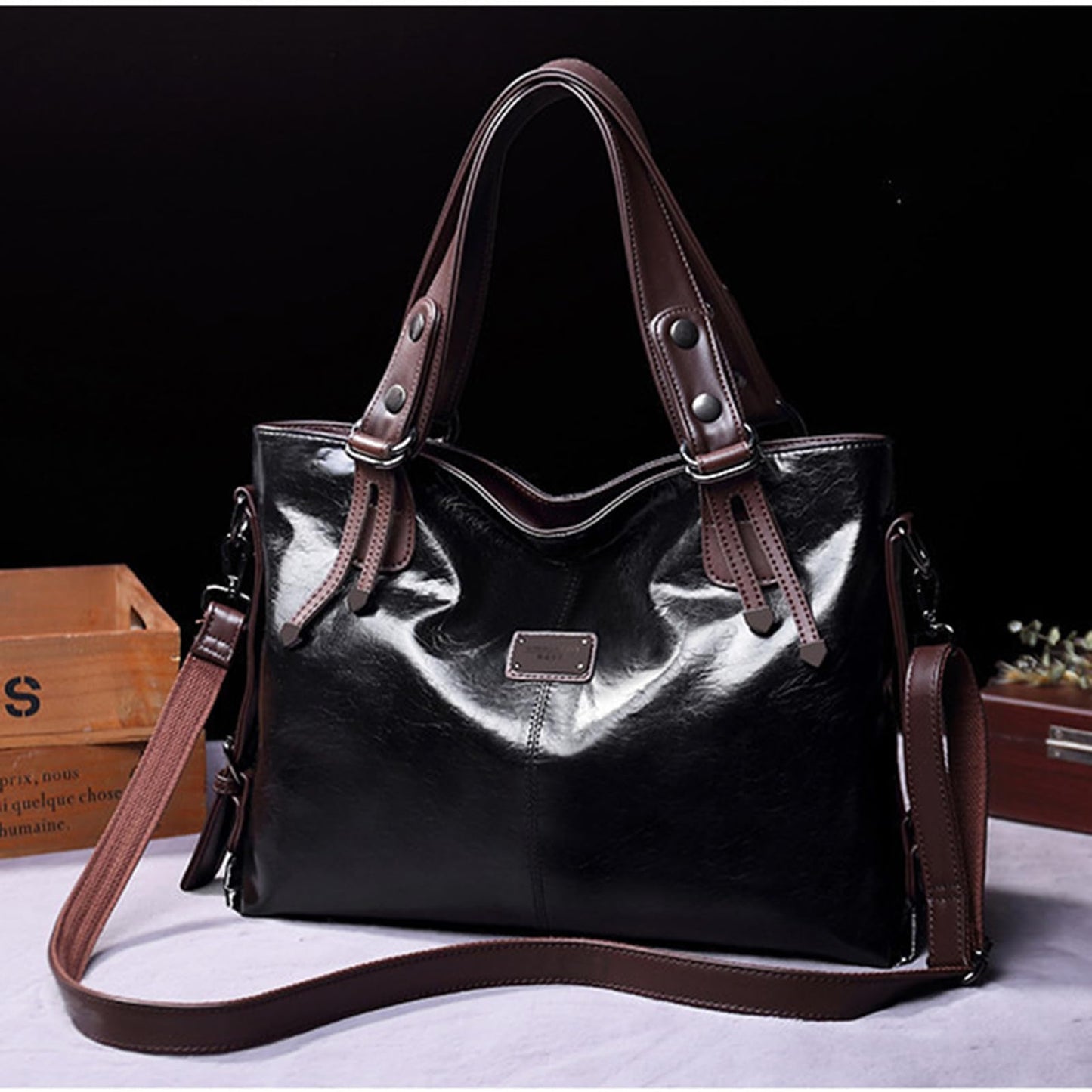 Handbags and Purses for women Vegan Leather Tote Bag for Women Satchel Shoulder Bags Travel Purse with Compartments