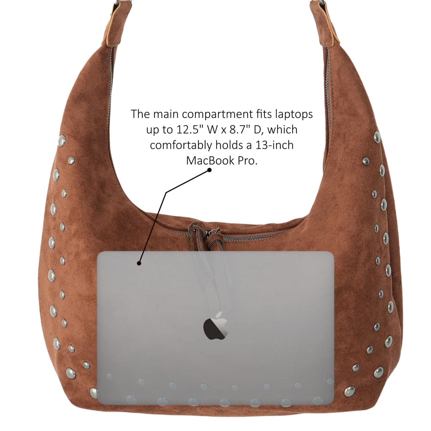 Swgsdh&Hyls Suede Hobo Bags for Women-Studded Tote Purse-Shoulder Handbag