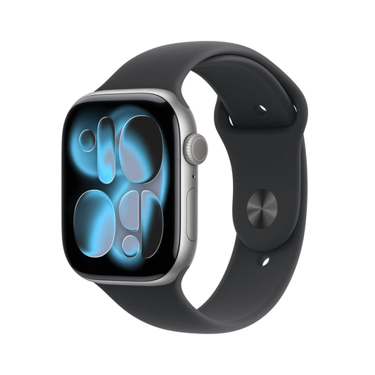 Apple Watch Series 11 [GPS 42mm] Smartwatch with Jet Black Aluminum Case with Black Sport Band - S/M. Sleep Score, Fitness Tracker, Health Monitoring, Always-On Display, Water Resistant