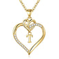 STORUP Heart Initial Necklaces for Women Girls, 14K-Gold-Plated Initial A-Z Heart Necklaces for Teen Girl Jewelry Birthday Gifts for Girls Women Her Wife Mom