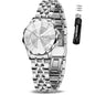 OLEVS Women's Luxury Elegant Watch, Fashion Waterproof Ladies Dress Watch, Stainless Steel Gold Silver Watches for Women, Small Wrist with Day Date, Ideal for Gift Daily Wear
