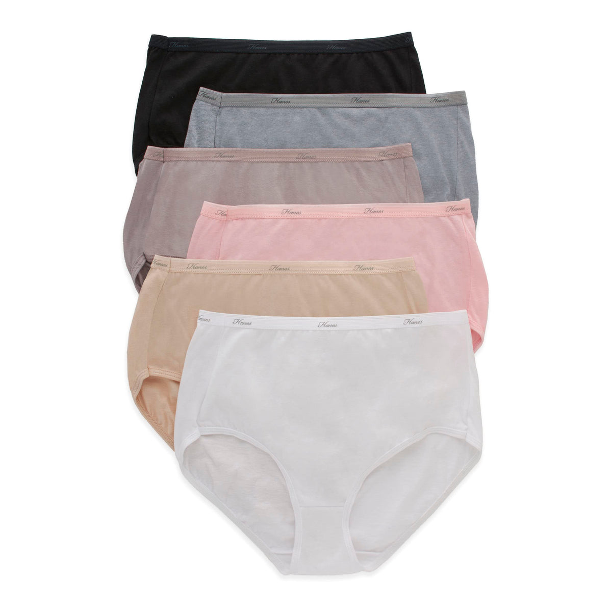 Hanes womens Cotton briefs underwear, 6 Pack - Hi Cut Assorted 1, 7 US