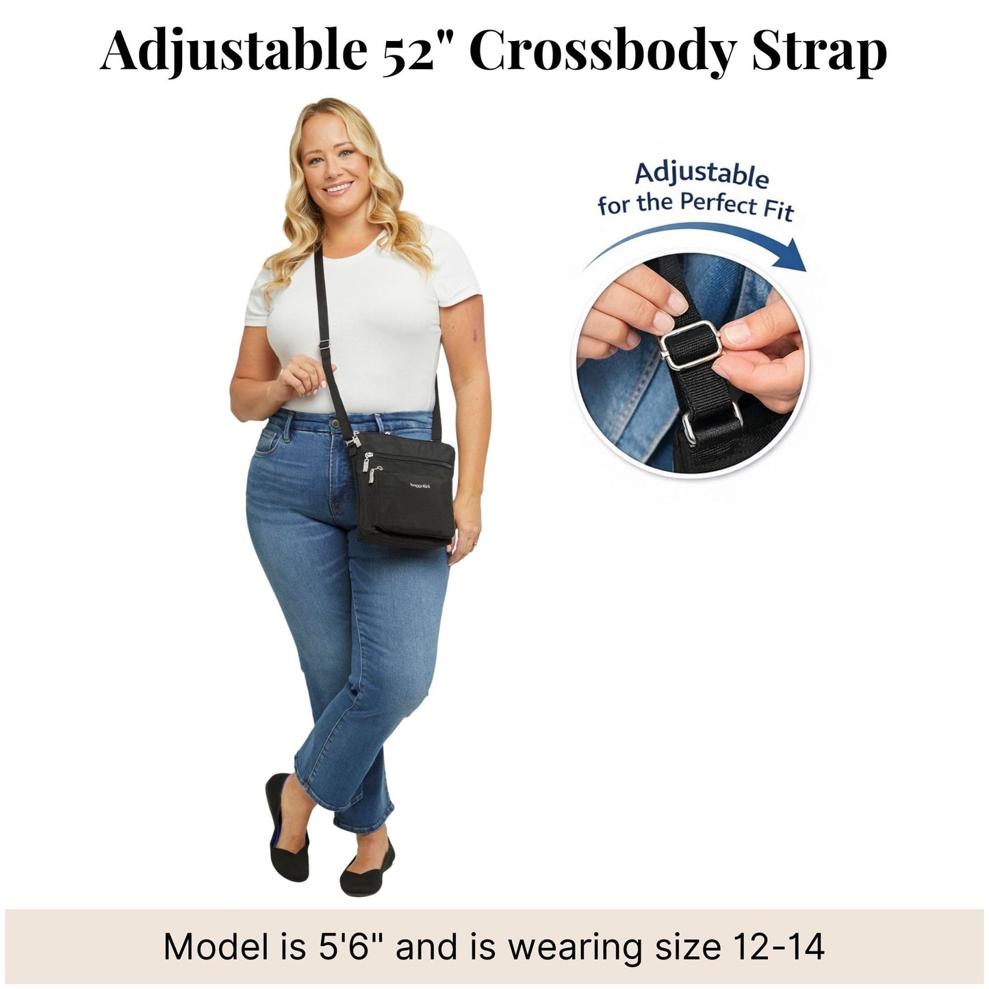 Baggallini Pocket Crossbody Bags for Women 8x8 Small Lightweight Durable Water-resistant Travel Purse W/Rfid