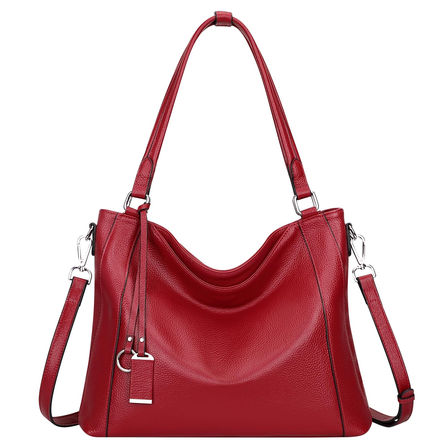Over Earth Genuine Leather Purses for Women Large Hobo Bags Lady Shoulder Handbags with Detachable Strap
