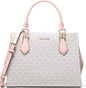 Michael Kors Marilyn Medium Satchel, Gold-Tone Hardware/MK Signature/Powder Blush Multi