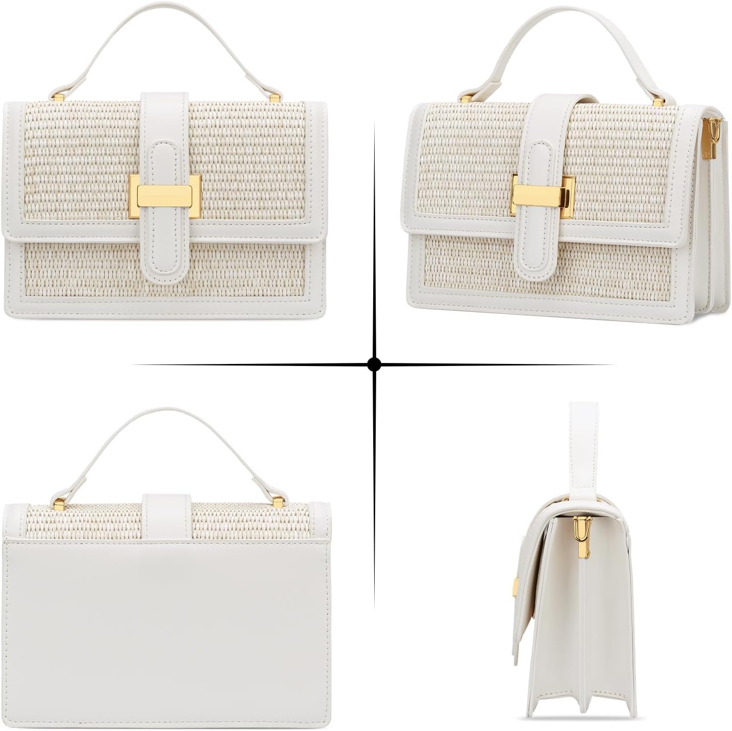 KKXIU Crossbody Bags for Women - Top Handle Purses for Lady, Leather Handbags Shoulder Clutch with Adjustable Shoulder Strap