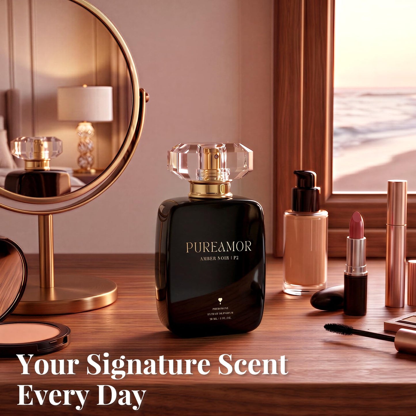 PUREAMOR Pheromone Perfume for Women, Moonlight Mellow Extrait de Parfum - Long Lasting Sweet Floral Gourmand Scent, 30% High Concentration, Full Size Fragrance Spray, 1.0 oz / 30 ml