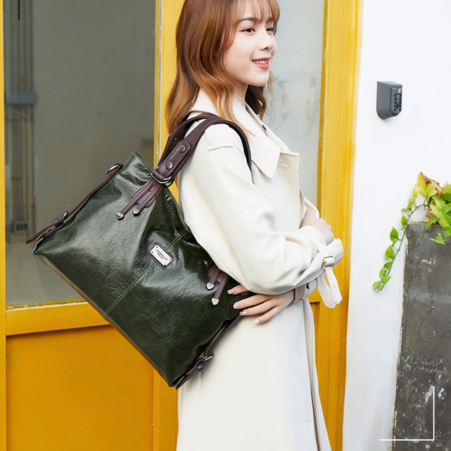 Handbags and Purses for women Vegan Leather Tote Bag for Women Satchel Shoulder Bags Travel Purse with Compartments
