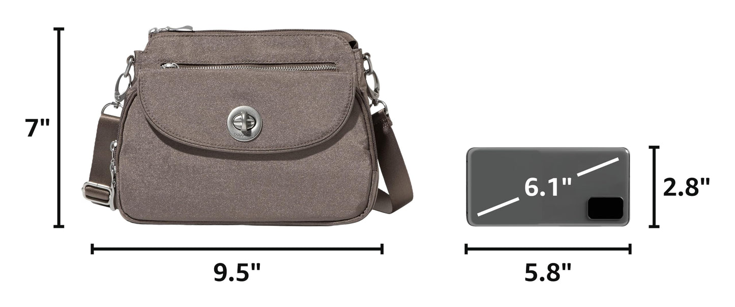 Baggallini Calais Crossbody Bags for Women 10x7 Lightweight Water-Resistant Travel Purse, RFID & Interior Organization