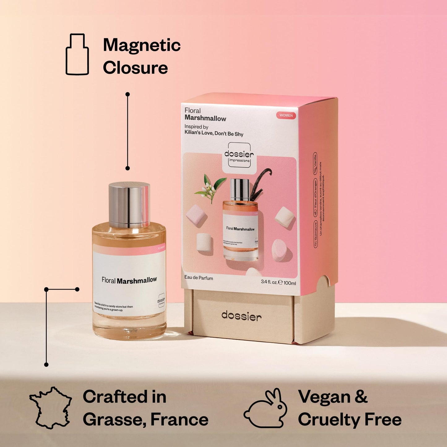 Dossier - Ambery Vanilla - Eau de Parfum - Vanilla Perfume - Inspired by Black Opium - Long-Lasting Fragrance - Feminine - 1.7 fl oz (50ml)