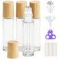 PrettyCare 4 Pack Amber Glass Oil Roller Bottles for Essential Oils 10ml, Roll On Bottles with Stainless Steel Roller Ball Leak-Proof Perfume Travel Refillable Bottle Empty, Beauty & Personal Care