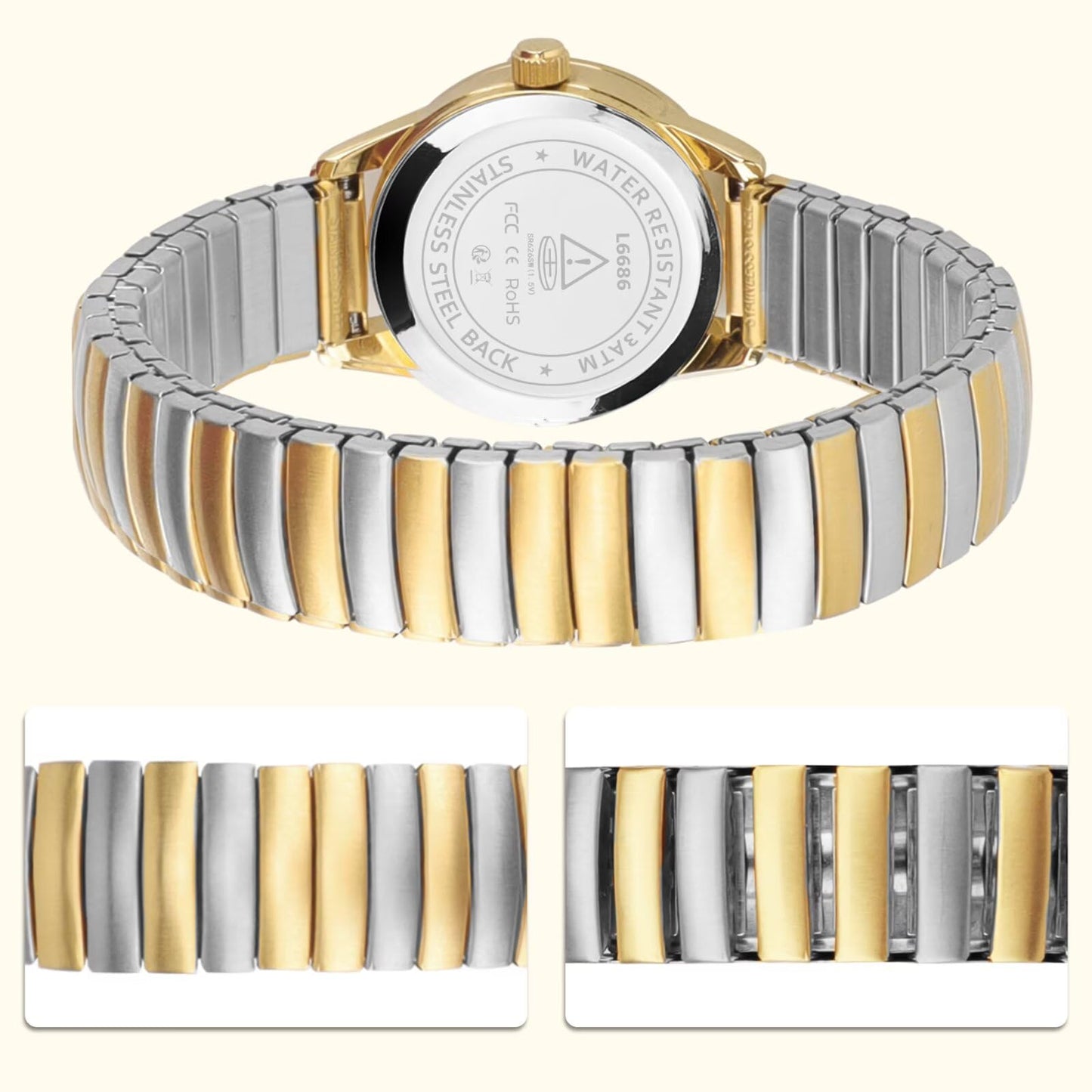 Elegant Gold Watches for Women Small Analog Watch, Waterproof Ladies Watches with Stainless Steel Expansion Band and Luminous Dial - Fashionable Christmas & Birthday Gifts for Women