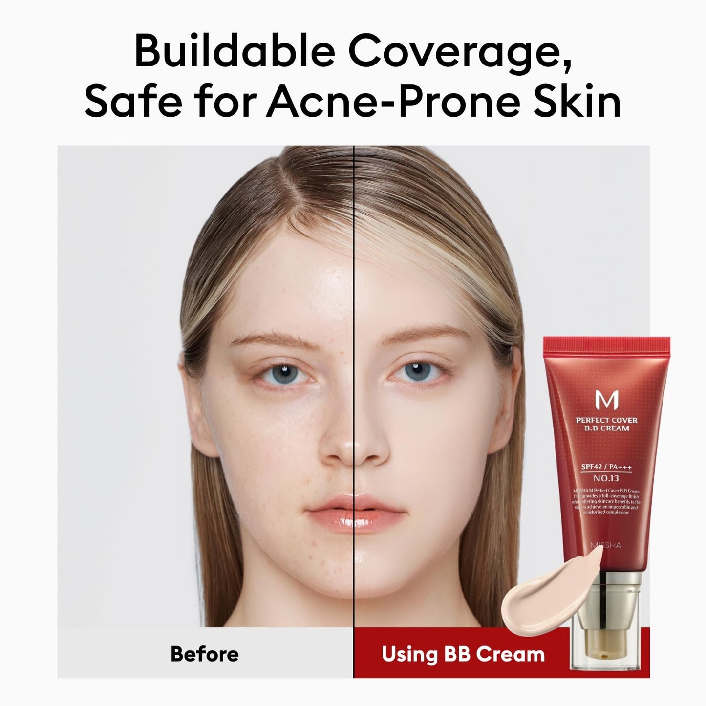 MISSHA M Perfect Cover BB Cream No.23 Natural Beige -Light/Medium with Cool/Neutral Undertone SPF 42 PA +++ 1.69 Fl Oz - Tinted Moisturizer for face with SPF