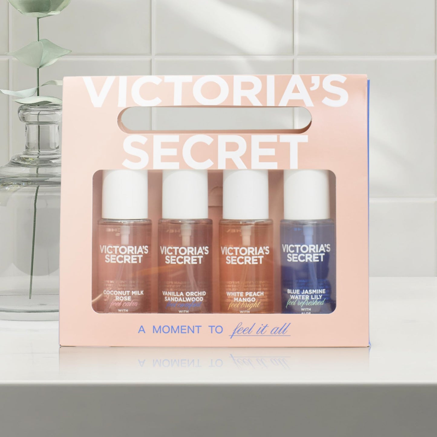 Victoria's Secret Fragrance Mist Collection 4 Piece Mini Mist Gift Set, Assorted Scents, Gift Set for Women