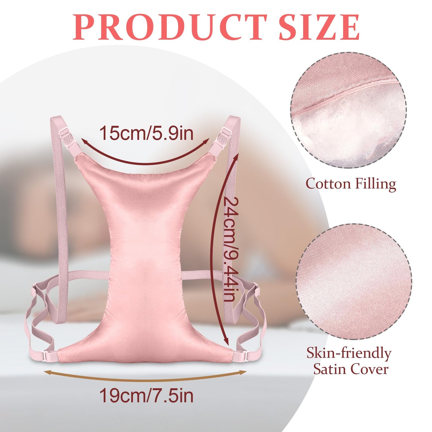 Premium Breast Support Pillow for Side Sleepers – Reduce Chest Wrinkles, Chest Compression & Improve Sleep Comfort