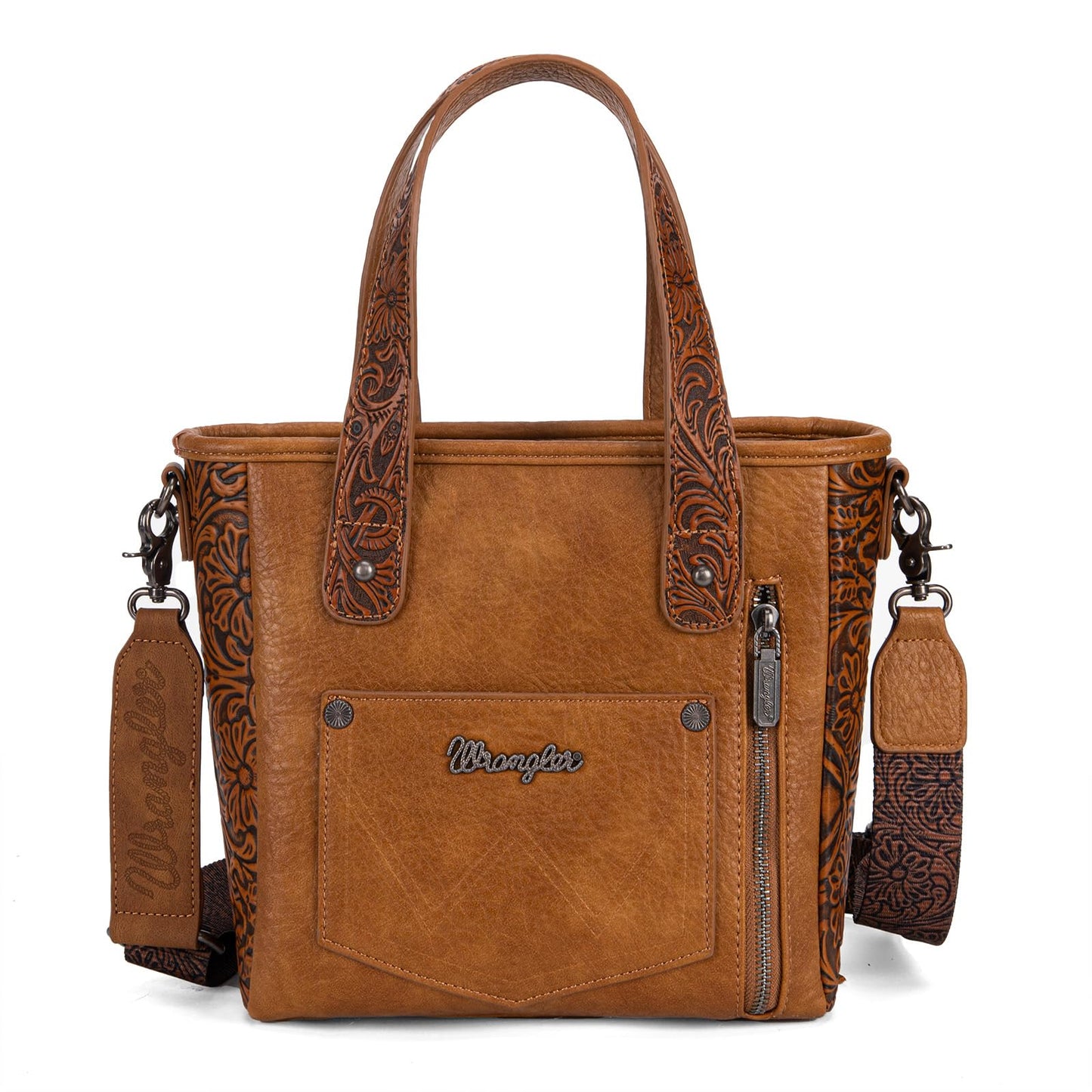 Montana West Wrangler Cowhide Tote Bag for Women Western Tooling Handbag Leather Fringing with Turquoise Stone Concho