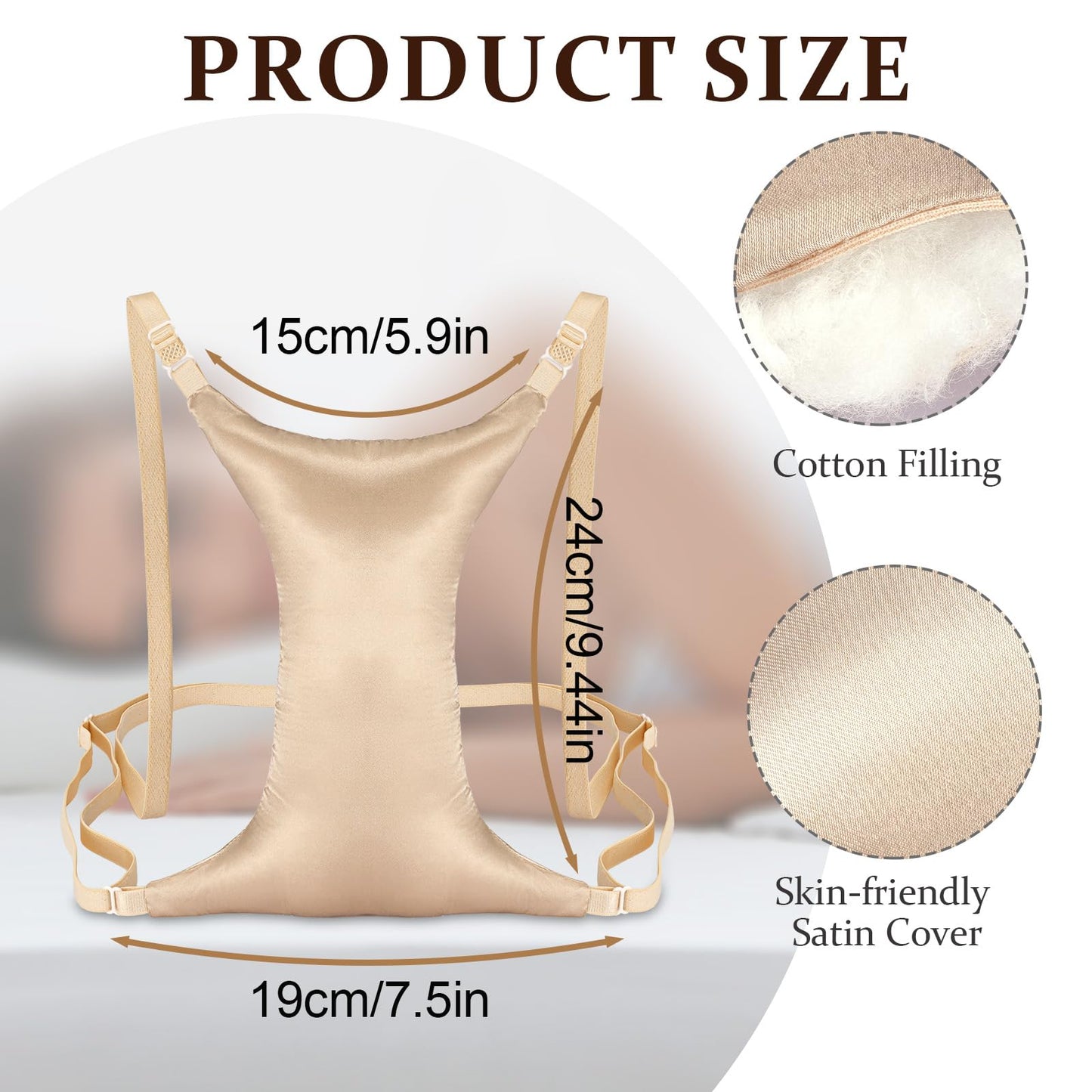 Premium Breast Support Pillow for Side Sleepers – Reduce Chest Wrinkles, Chest Compression & Improve Sleep Comfort