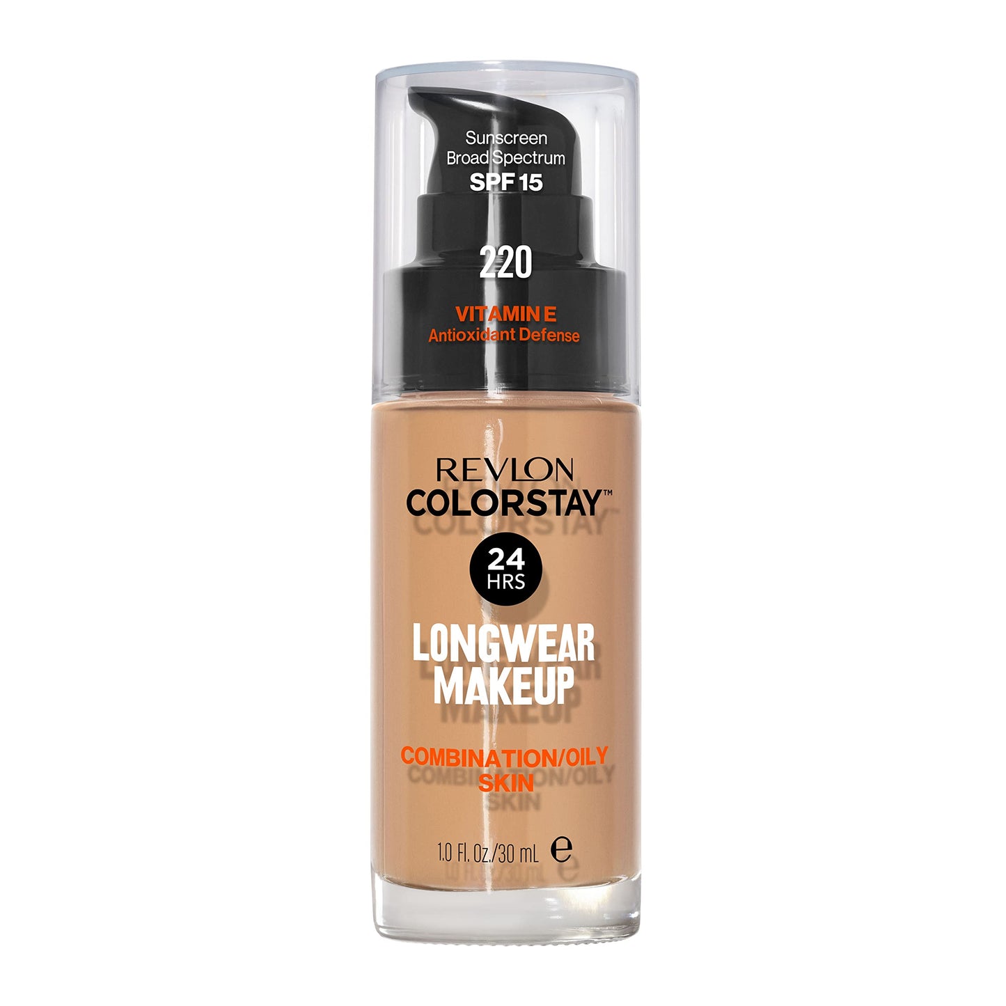 Revlon Liquid Foundation, ColorStay Face Makeup for Combination & Oily Skin, SPF 15, Medium-Full Coverage with Matte Finish, 180 Sand Beige, 1 Fl Oz