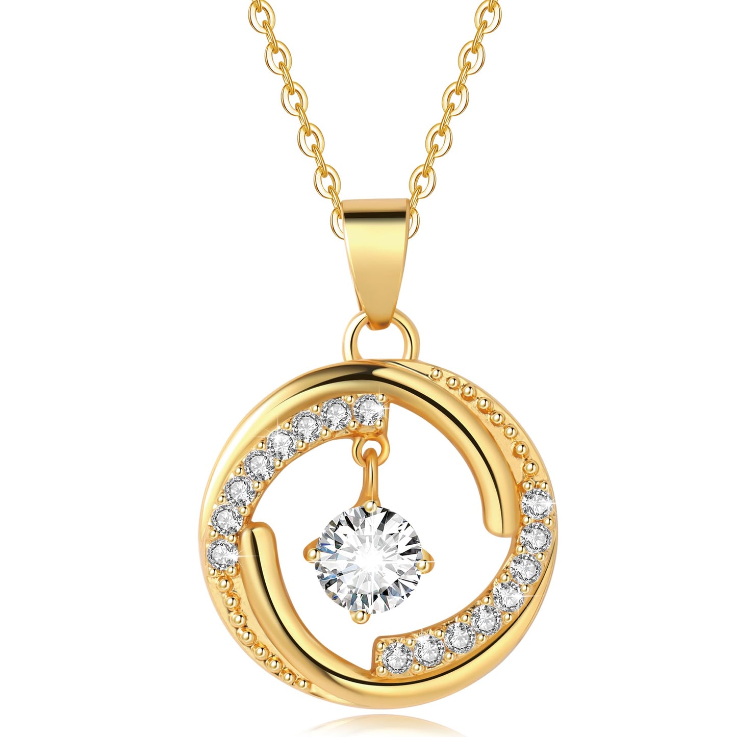 Dainty Gold Necklace for Women, 18K Real Gold Plated Necklace, White Gold Cross Silver Necklace, Cubic Zirconia Necklace, Birthday Gifts for Women Jewelry