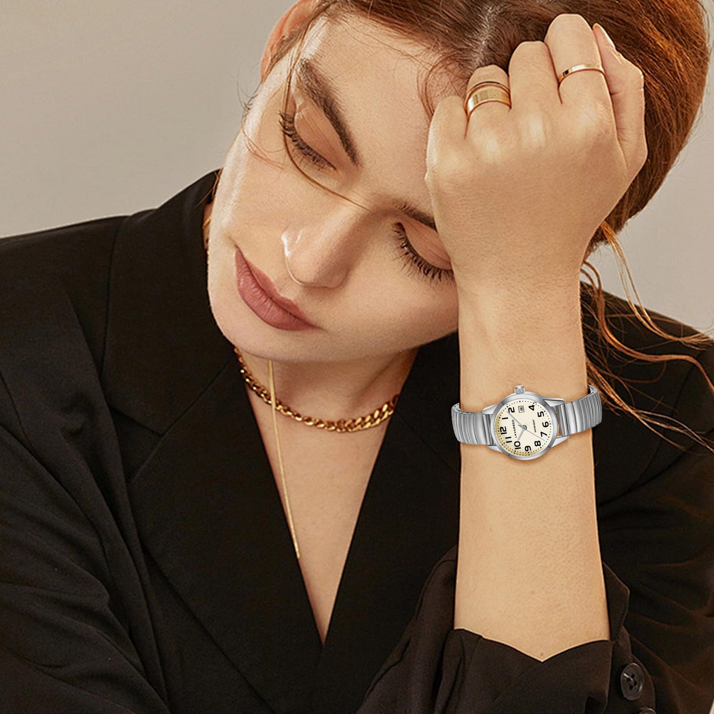 Elegant Gold Watches for Women Small Analog Watch, Waterproof Ladies Watches with Stainless Steel Expansion Band and Luminous Dial - Fashionable Christmas & Birthday Gifts for Women